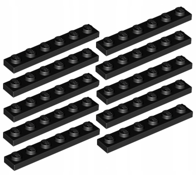 

Lego Płytka 1x6 Czarna/Black (3666/366626) 10szt