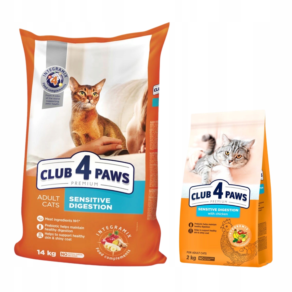 Levně Suché krmivo pro kočky Citlivý trávicí trakt Kuře Club 4 Paws 14+2 kg