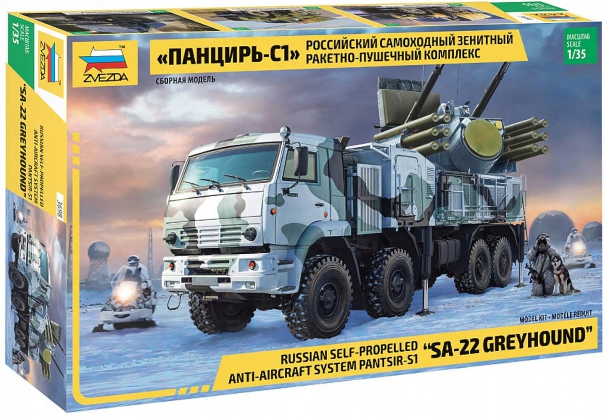 Zvezda 3698 1/35 Pantsir S-1 (SA-22 Greyhound) ruský protiletadlový systém