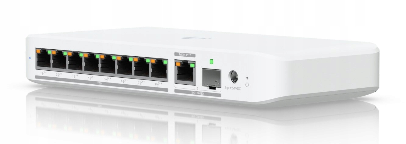 Switch Ubiquiti UniFi 9p PoE PoE++: 8;) Managed Multigigabit/10G (USW-Fle