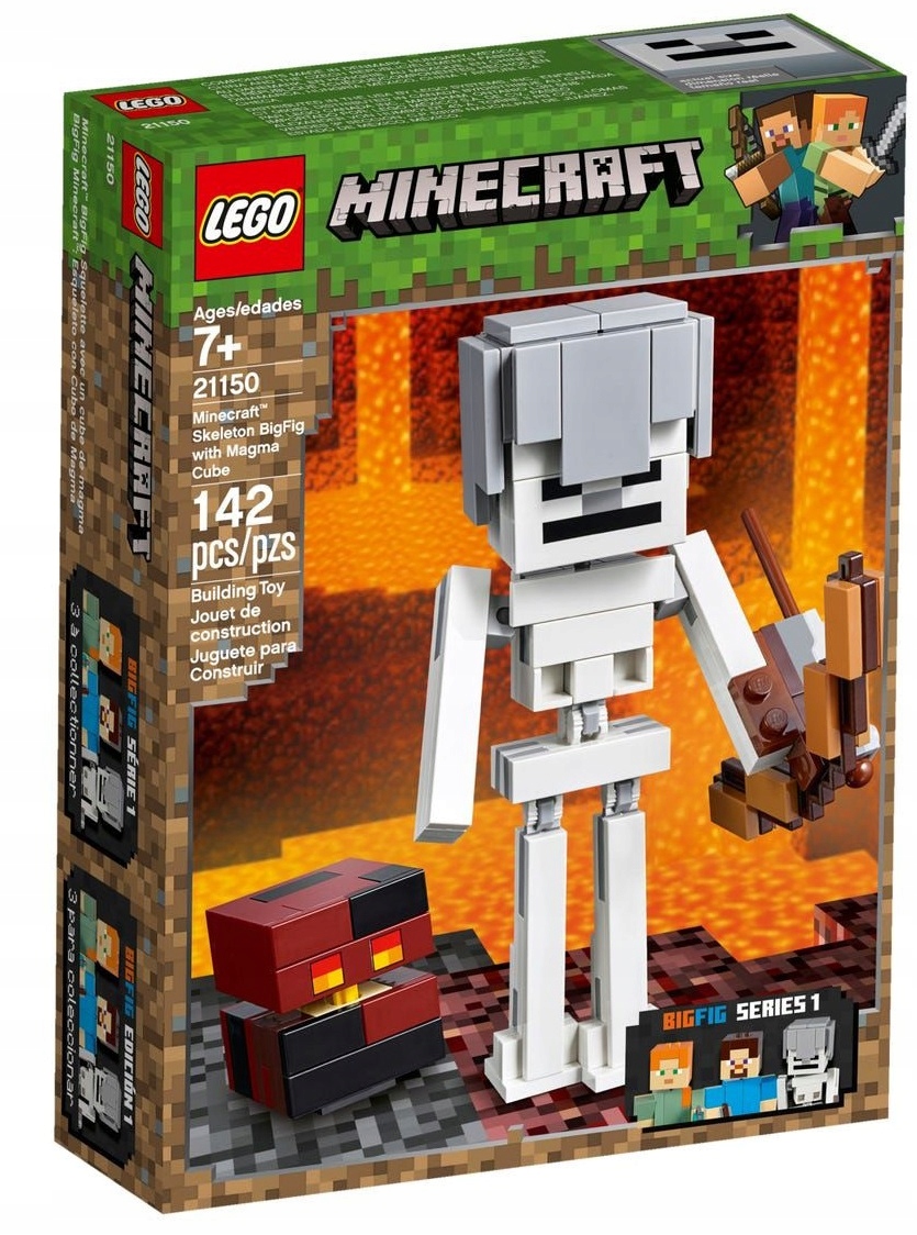 Lego Minecraft 21150 BigFig Szkielet z kostką magmy łukiem duża figurka