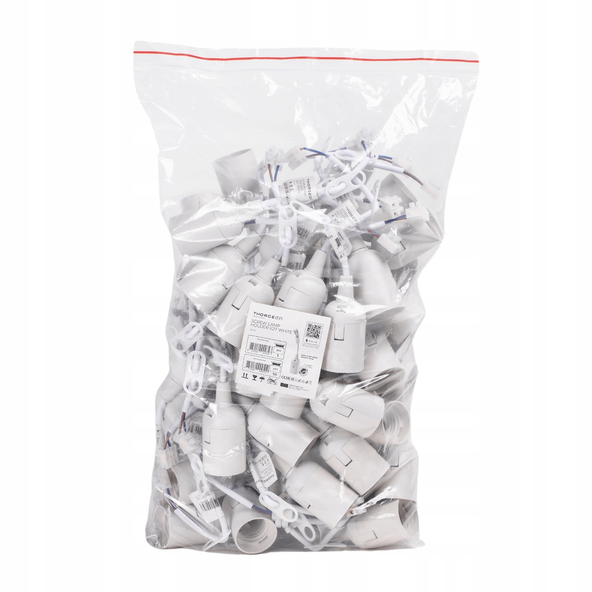 Objímka s kabelem (věšák, rychlospojka) závit E27 bílá