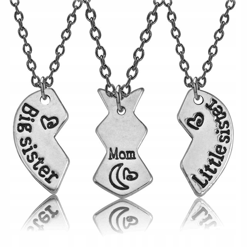 

Naszyjnik serce matka córki Dwie Siostry Mama 3szt