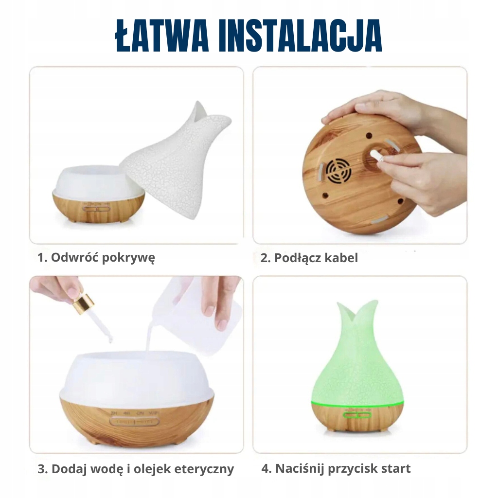 Inteligentny dyfuzor zapachowy biały i jasnobrązowe drewno Marka BOT