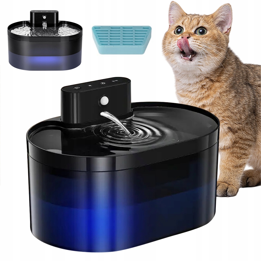 Levně Automatická Napáječka Pro Kočky O Objemu 2.2 L S Nabíjecím Senzorem Pohybu A Filtrací