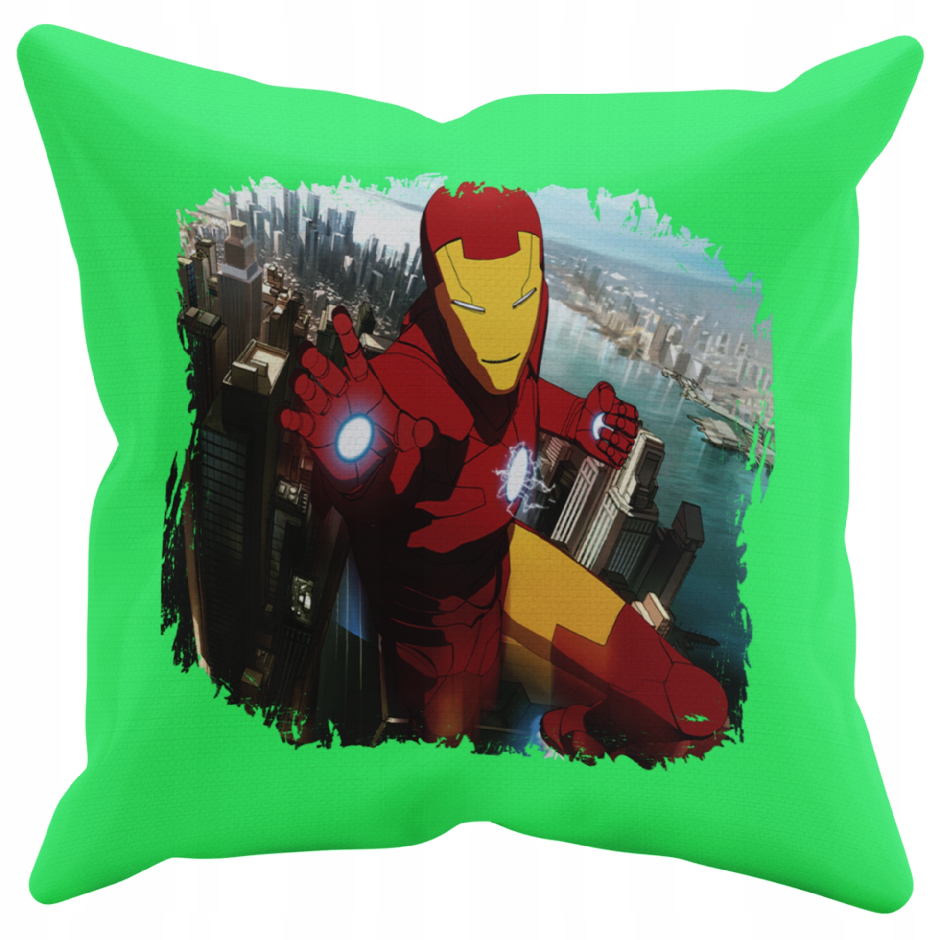 POSZEWKA NA PODUSZKĘ JAŚKA DO PRZEDSZKOLA IRON MAN + IMIĘ GRATIS Kolor dominujący odcienie zieleni