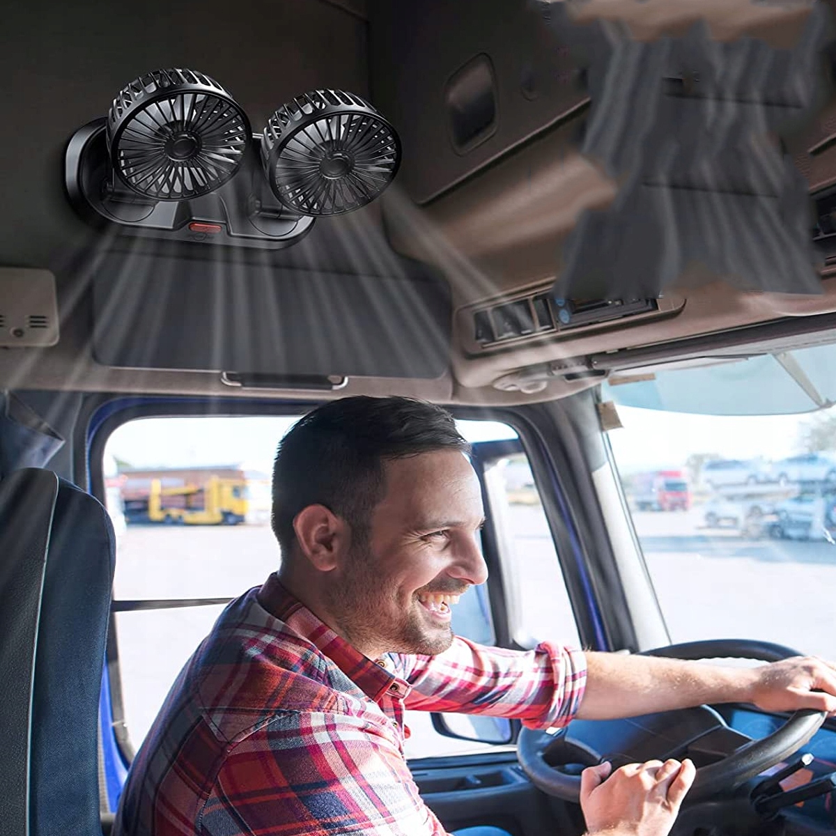 WENTYLATOR SAMOCHODOWY PODWÓJNA GŁOWICA USB 2 PRĘDKOŚCI Stan opakowania oryginalne