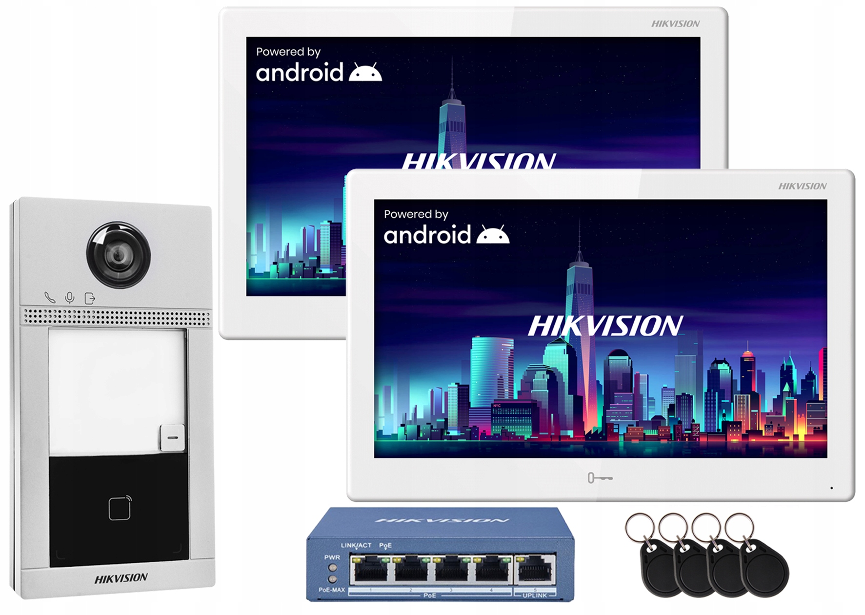 Videovrátnik WiFi Hikvision Sada 2 monitorov 10" Android 2-rodinná aplikácia