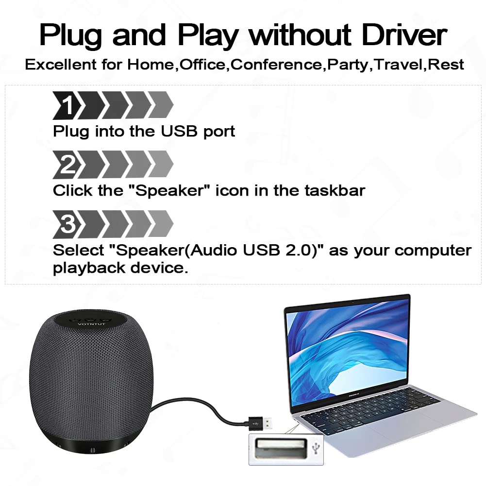 YYV Przewodowe Głośniki Komputerowe USB Stereo 3D Dźwięk i Bas Szary — miniatura 7