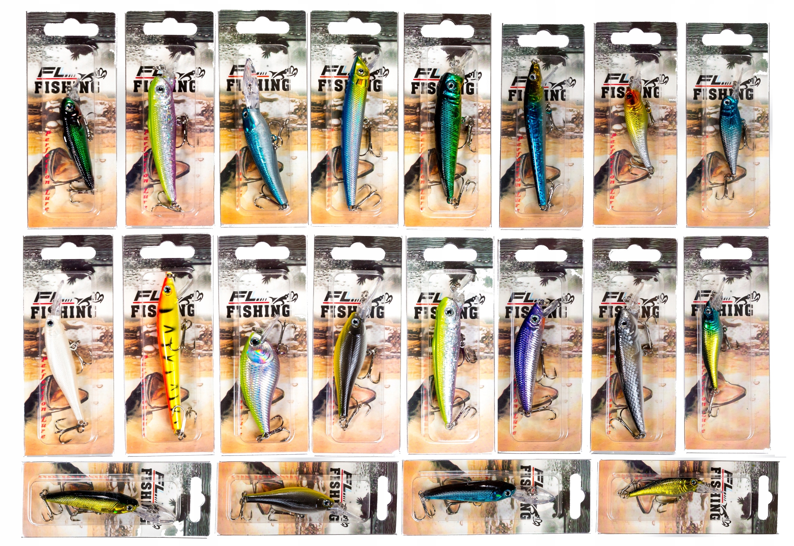 Zestaw woblerów na Spinning 20szt Okoń Szczupak