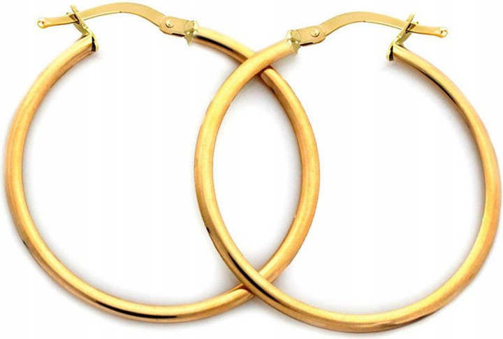 Zlaté náušnice 585 klasické kruhy elegantní kruhy jako dárek 14kt