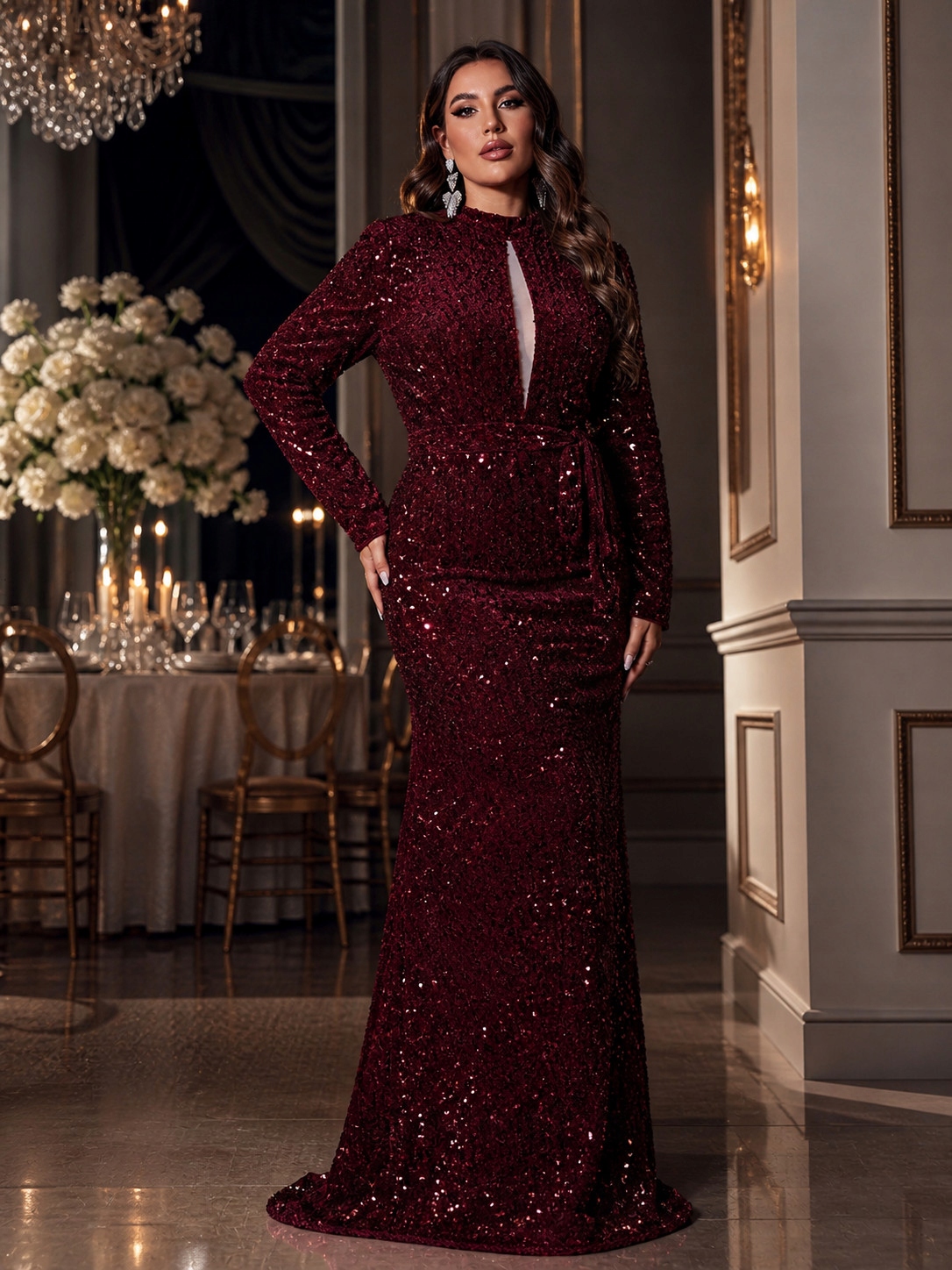 CC17211 Giffniseti Balová Šaty Maxi Flitrová Glamour (19) 48