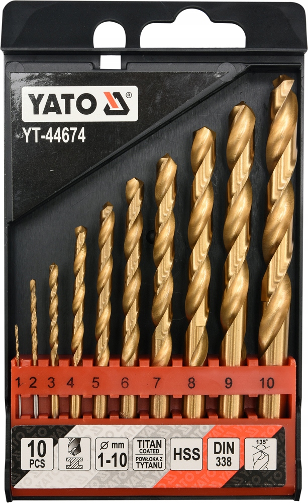 

Yato Zestaw Wierteł Do Metalu HSS-TiN 10SZT 1-10MM