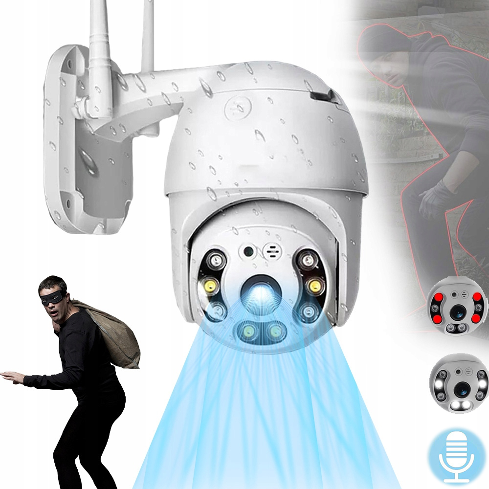 Podwójna Kamera Wifi Ip Smart Zewnętrzna 320 Obrotowa 4x Detekcja Aplikacja