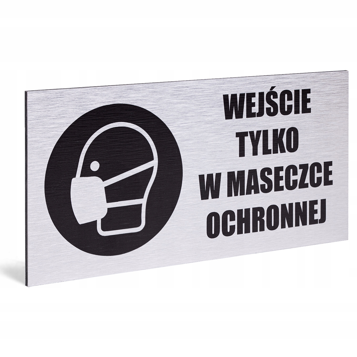 

Tabliczka Aluminium 20x10 Wejście Maseczka Ochrona