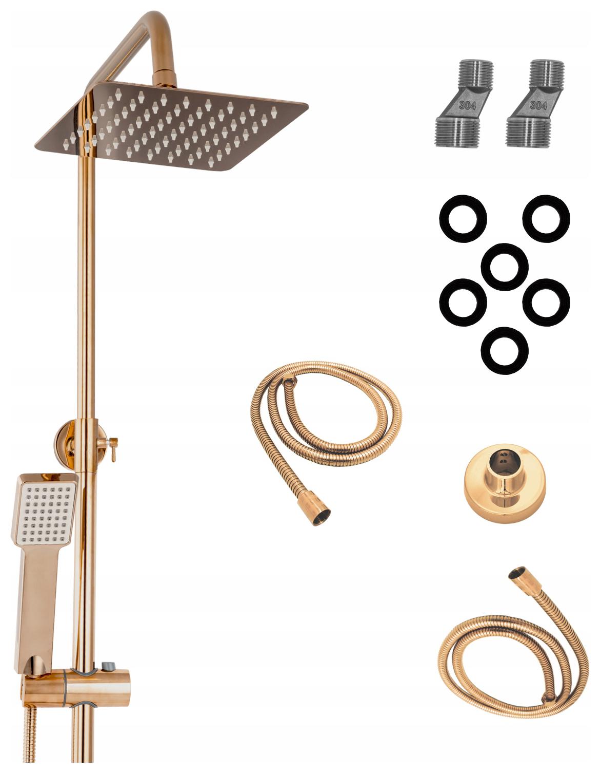 Rossa Rose Gold Sprchový Set S Dažďovou Hlavicou