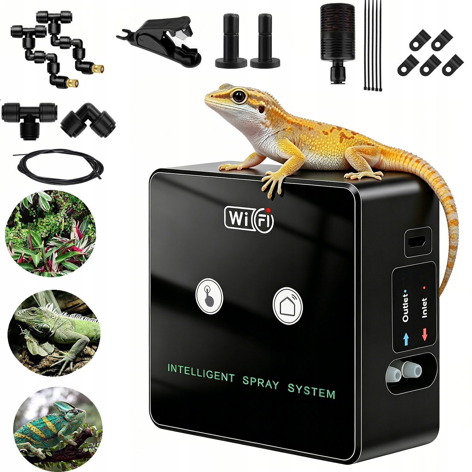 Zvlhčovač vzduchu s WiFi, mlhovač pro terária, rostliny, chameleony, žáby