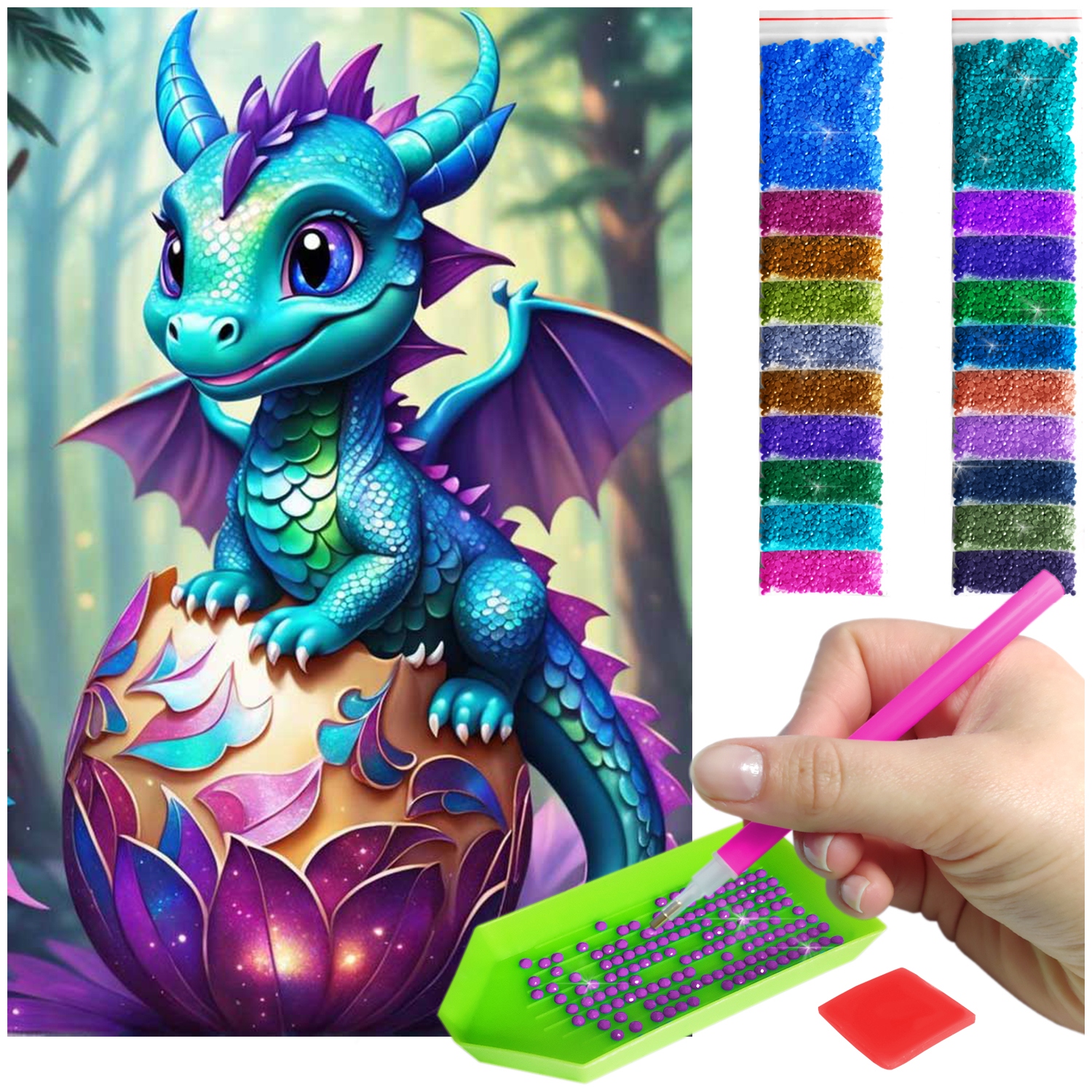 Výšivka Diamond Painting mozaika narození draka sada