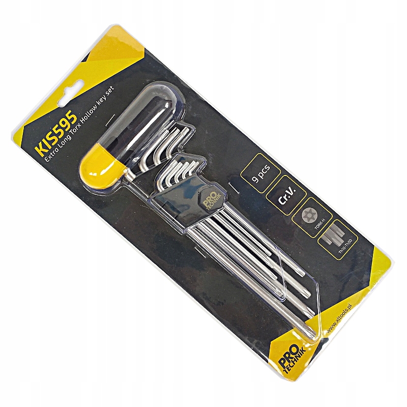 Klucze TORX Cr.V. długie TH10-50 otwór + RĄCZKA Liczba elementów zestawy