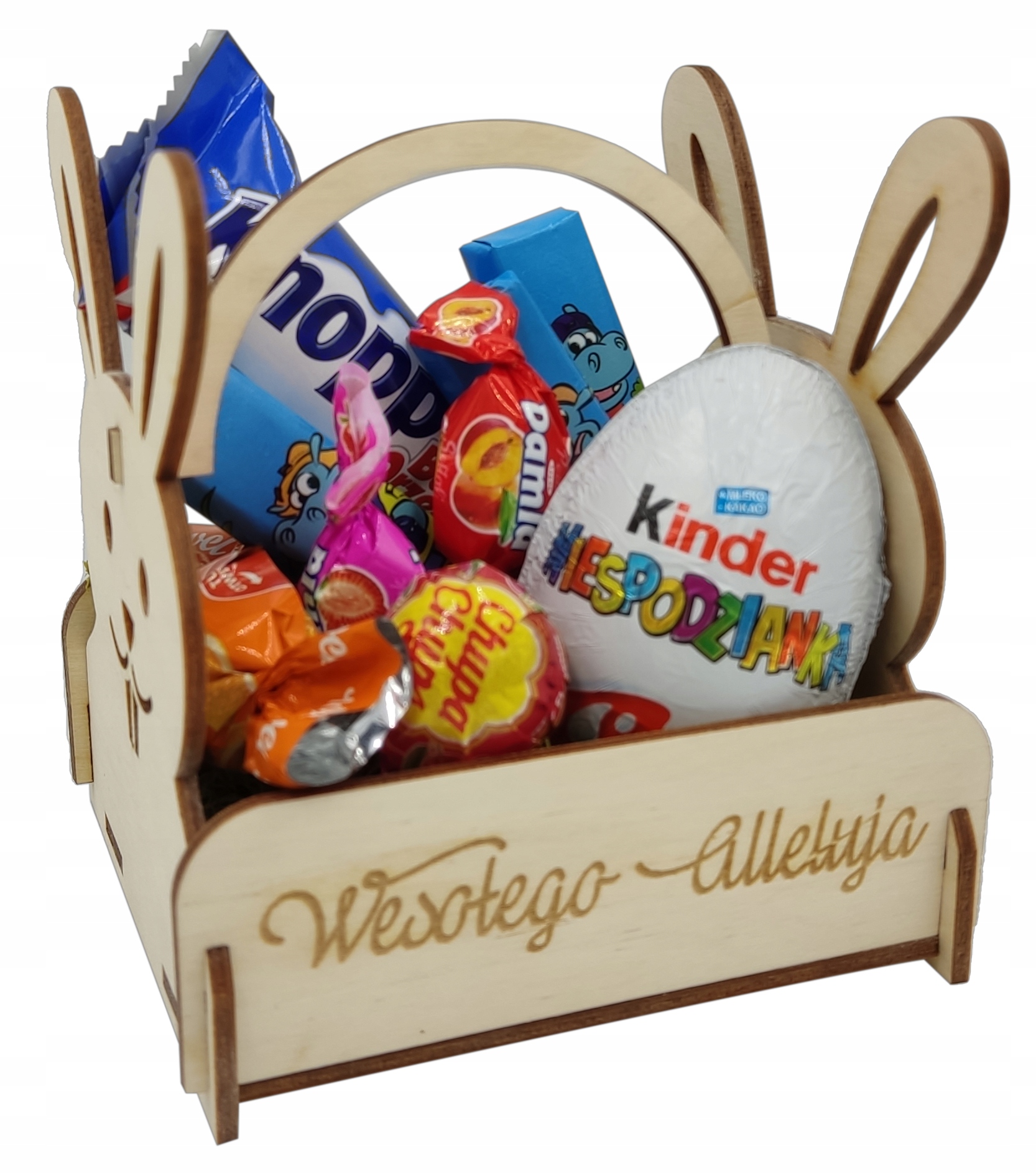 

Koszyczek koszyk wielkanocny zając drewniany