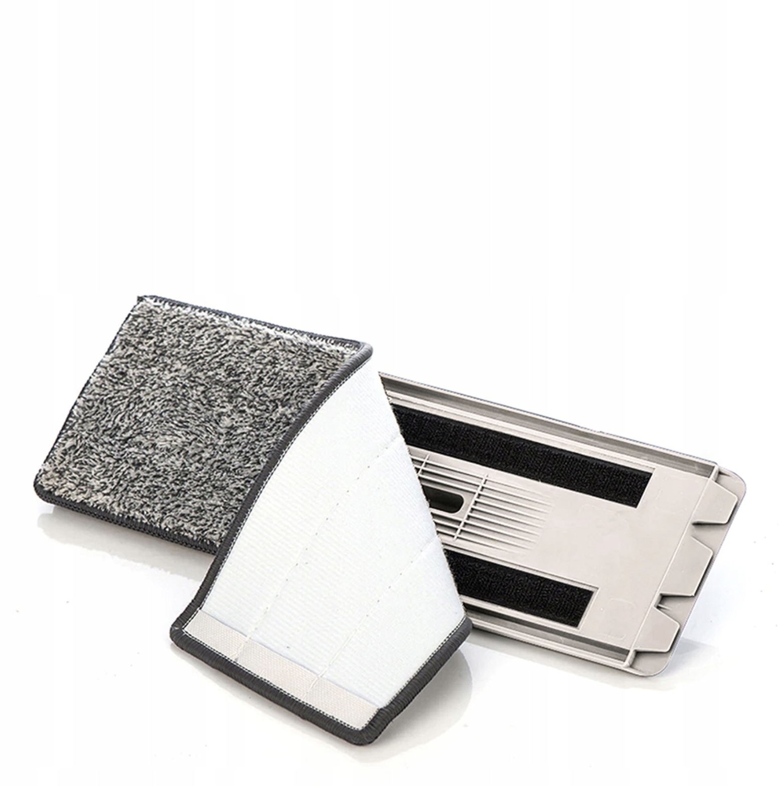 MOP PŁASKI Z WYCISKACZEM I WIADREM DWUKOMOROWYM + 2 WKŁADY MICROFIRBA Kolor szary