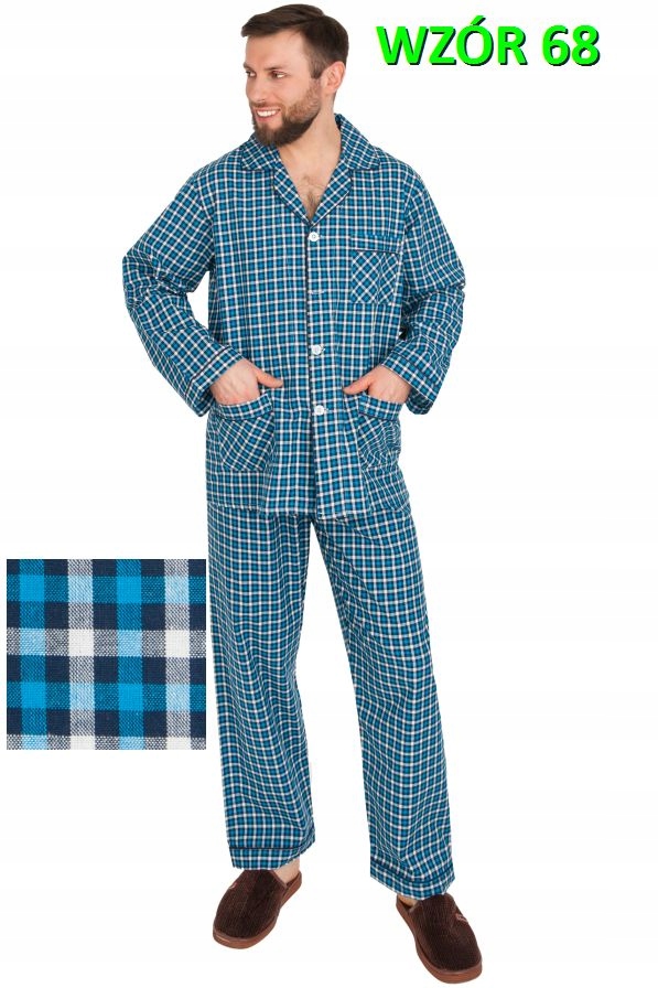 PIŻAMA MĘSKA BAWEŁNIANA BAWEŁNA TKANA r.XL FOR-MAX Rozmiar XL