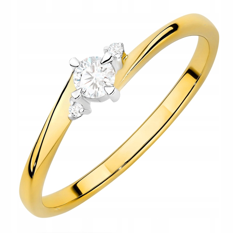 Złoty pierścionek Triola z brylantami 0.12ct 14k