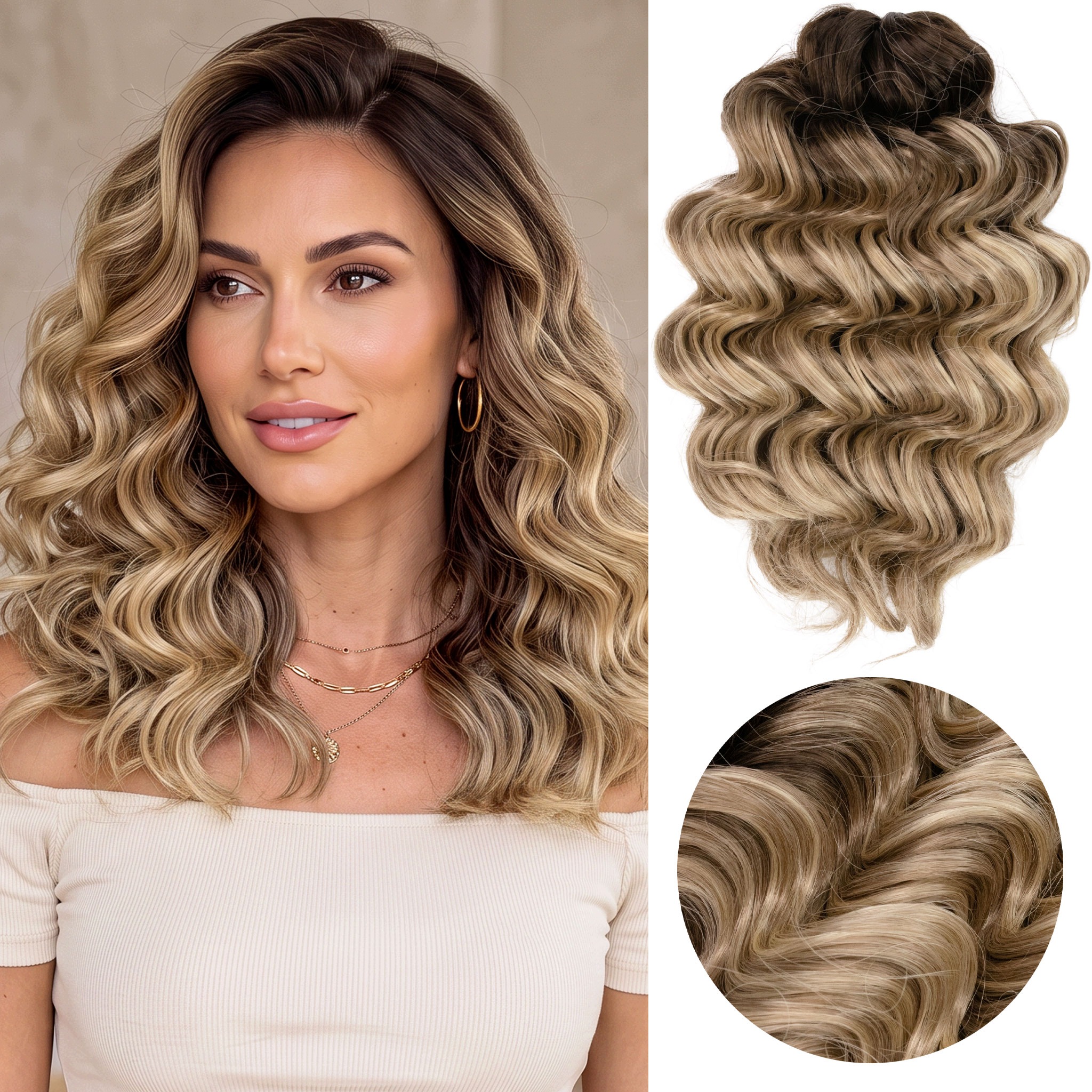 Włosy syntetyczne Afroloki Amelia Pro 30cm 200g blond balayage z odrostem
