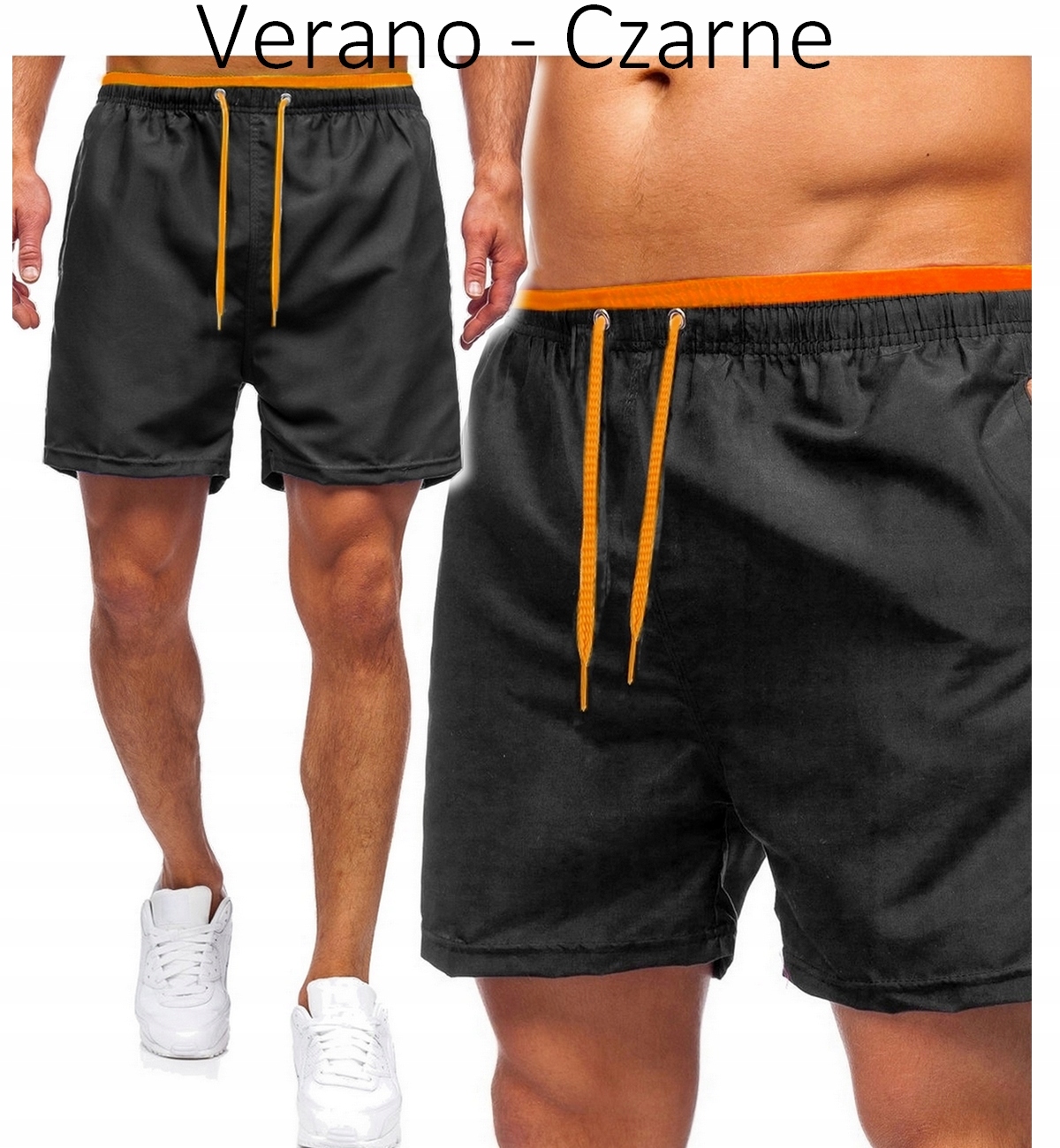 Męskie KĄPIELÓWKI KLASYCZNE Gładkie KRÓTKIE SPODENKI NA BASEN KOLORY #L v Wzór dominujący bez wzoru