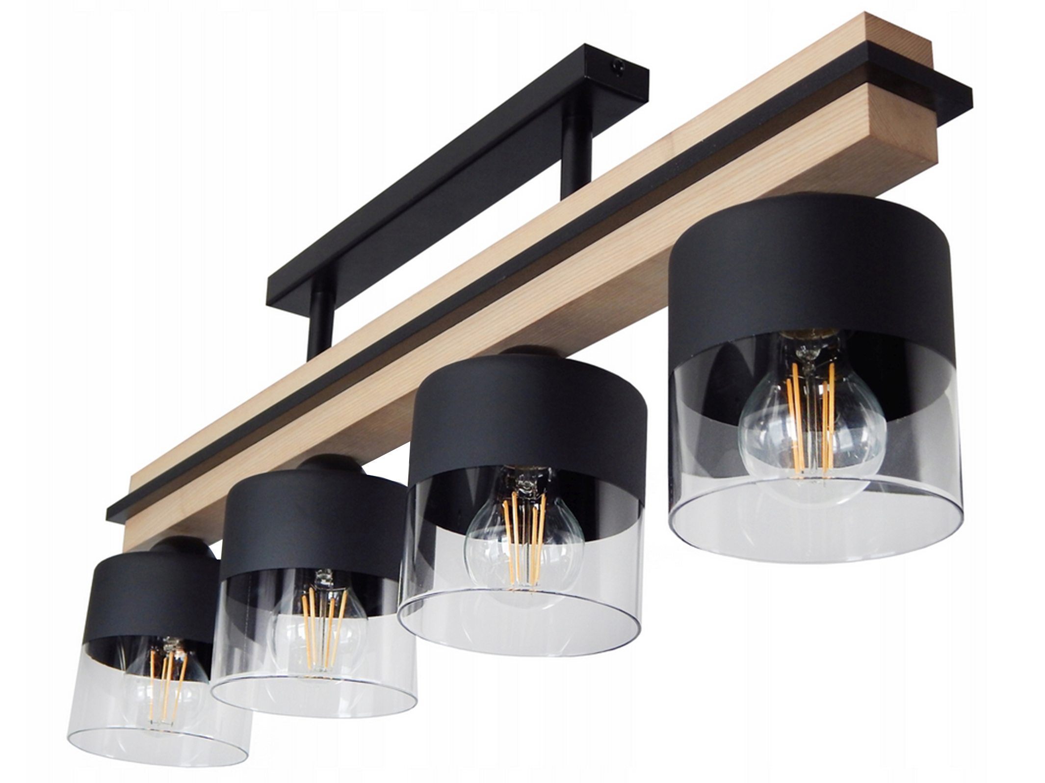 Lampa Wisząca Sufitowa Plafon Żyrandol Drewniany Do Kuchni Salonu Jadalni