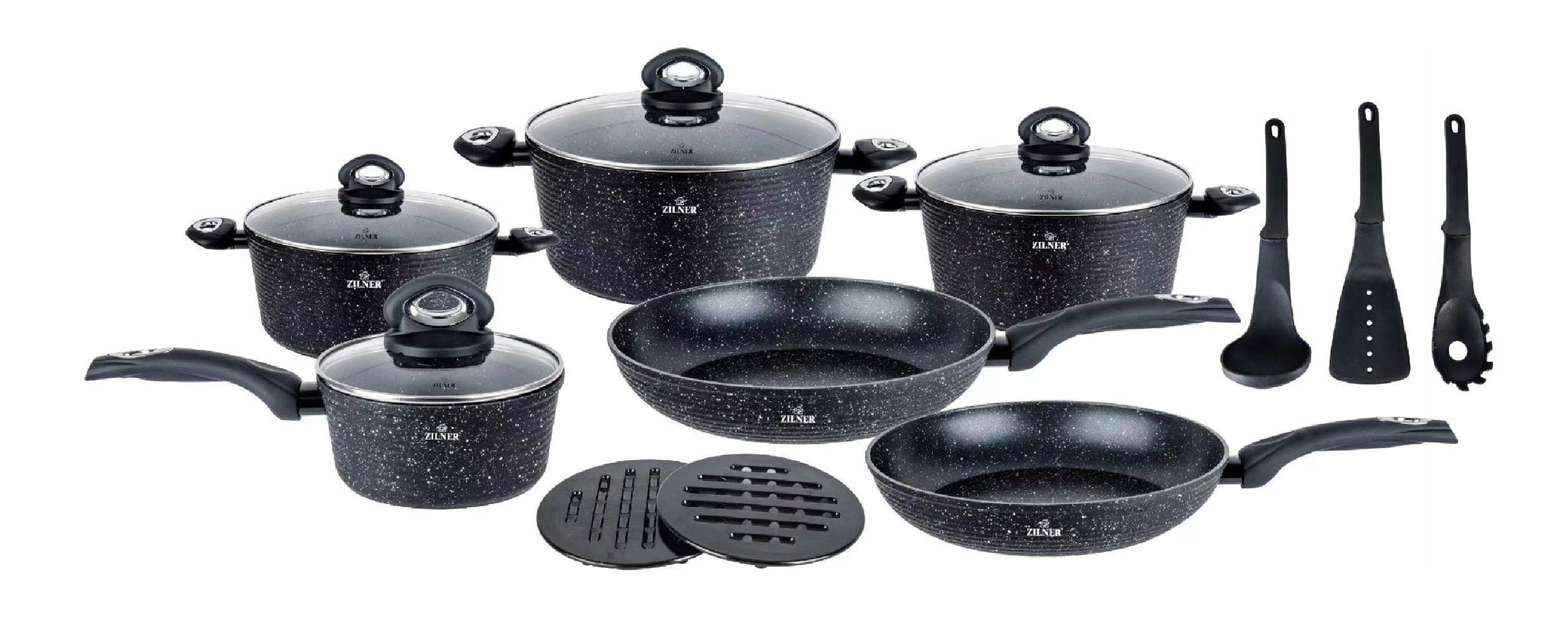 ZESTAW 15-CZĘŚCIOWY Z POWŁOKĄ MARMURKOWĄ ZILNER ZL-8546
