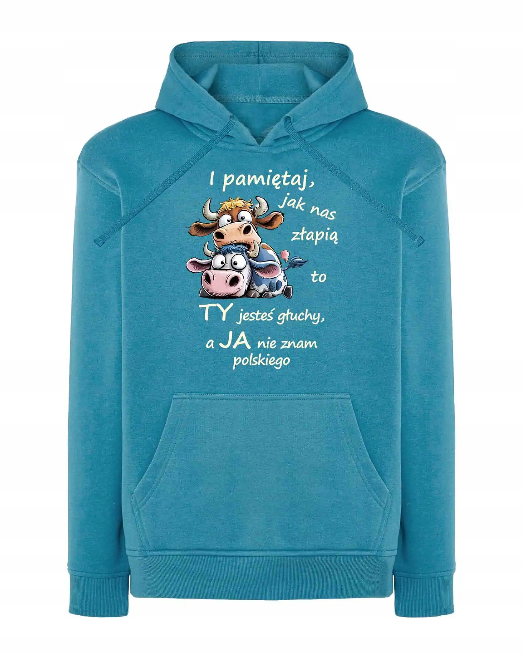 Mikina s vtipným textem Mikina s kapucí modrá M