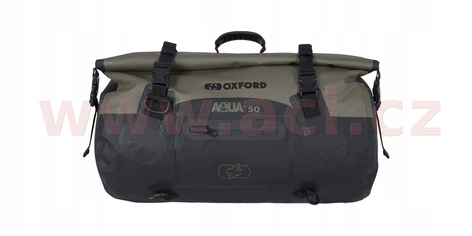 vodotesný vak Aqua T-50 Roll Bag, Oxford (kaki/čierny, objem 50 litrov) OL402