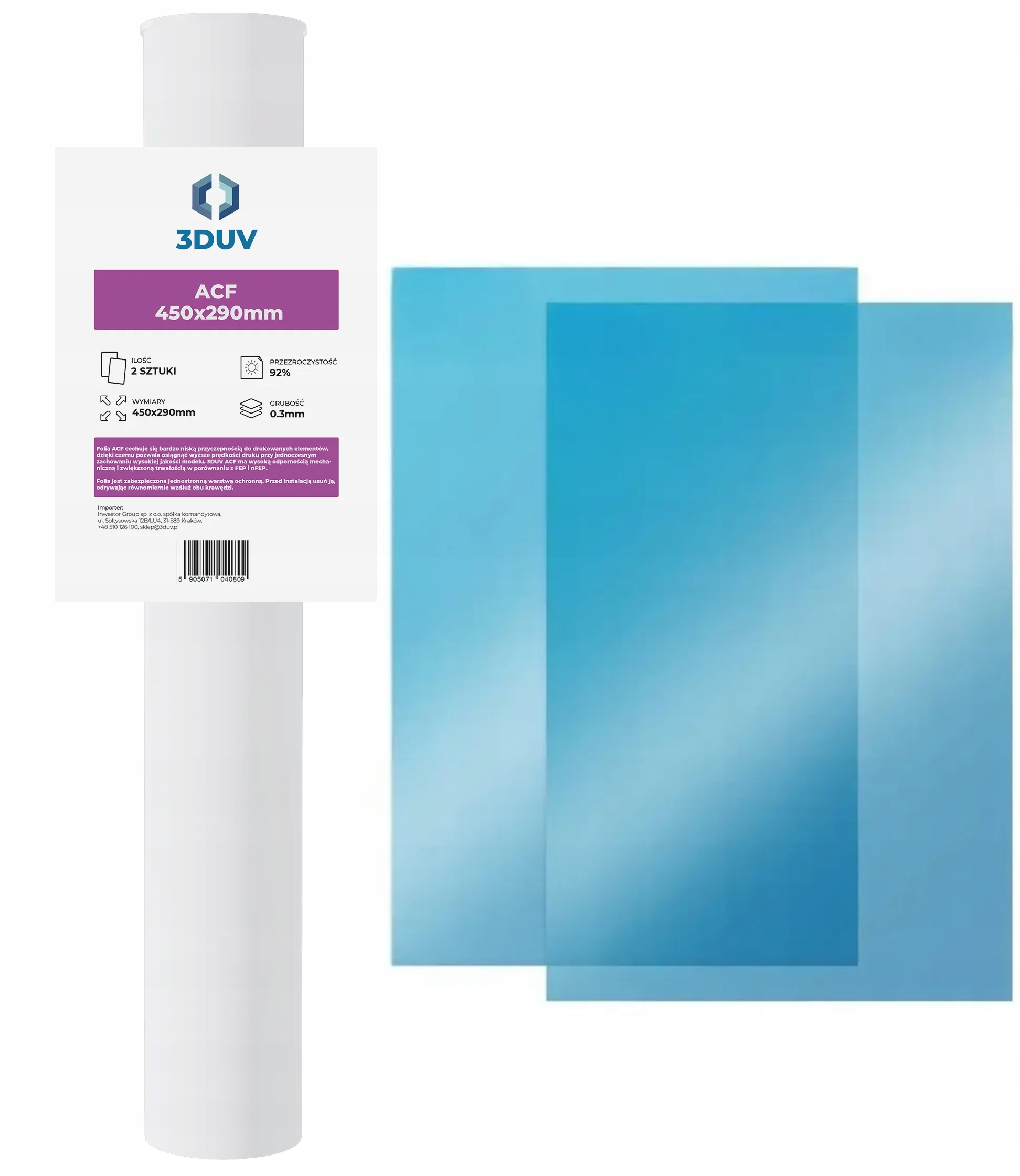 Fólie Acf 3DUV 15" 450x290 mm (300 um) 2ks Silná Struktura