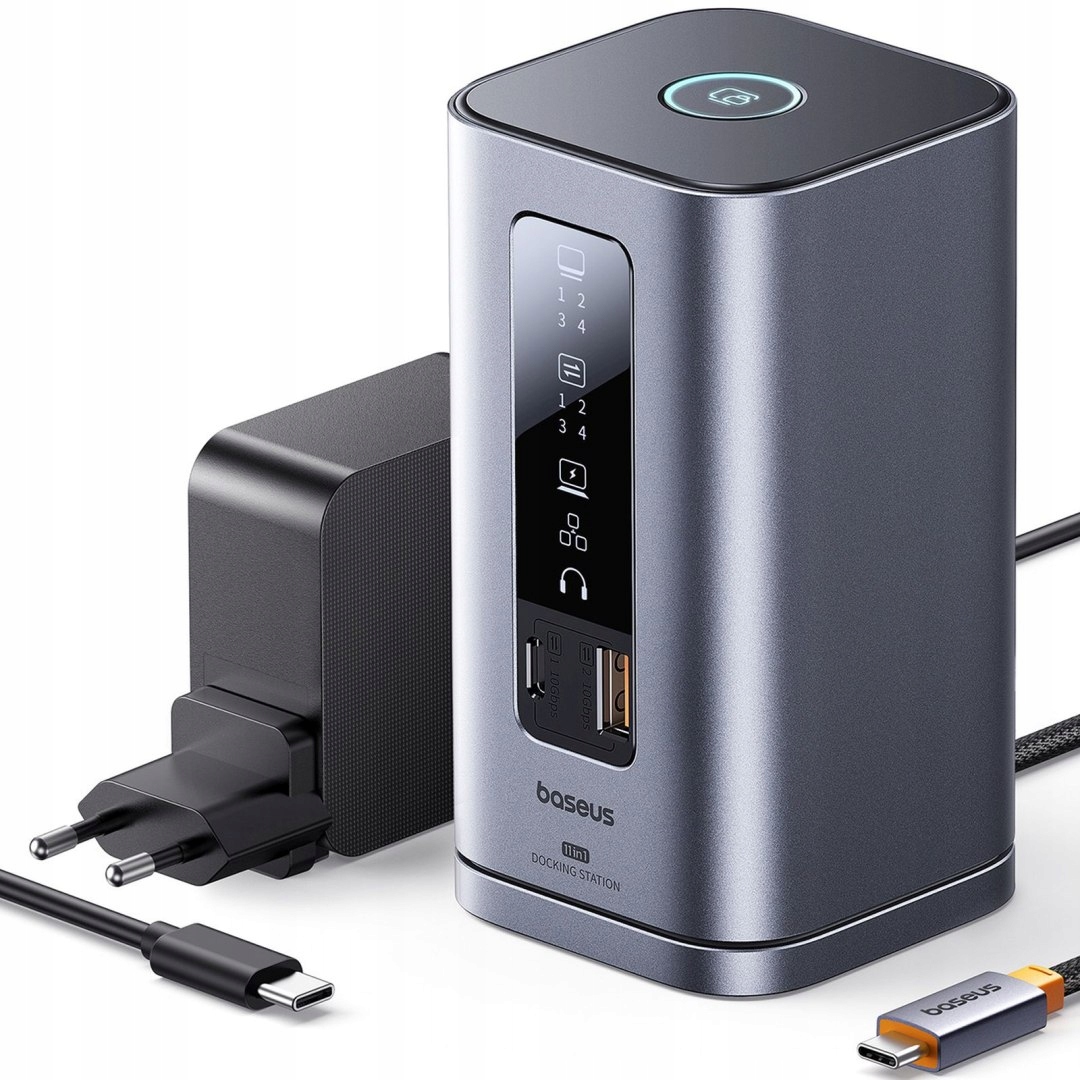 Hub Stacja dokująca 11w1 Usb-c Hdmi Dp Usb-a Usb-c RJ45 Pd mini jack 3.5mm