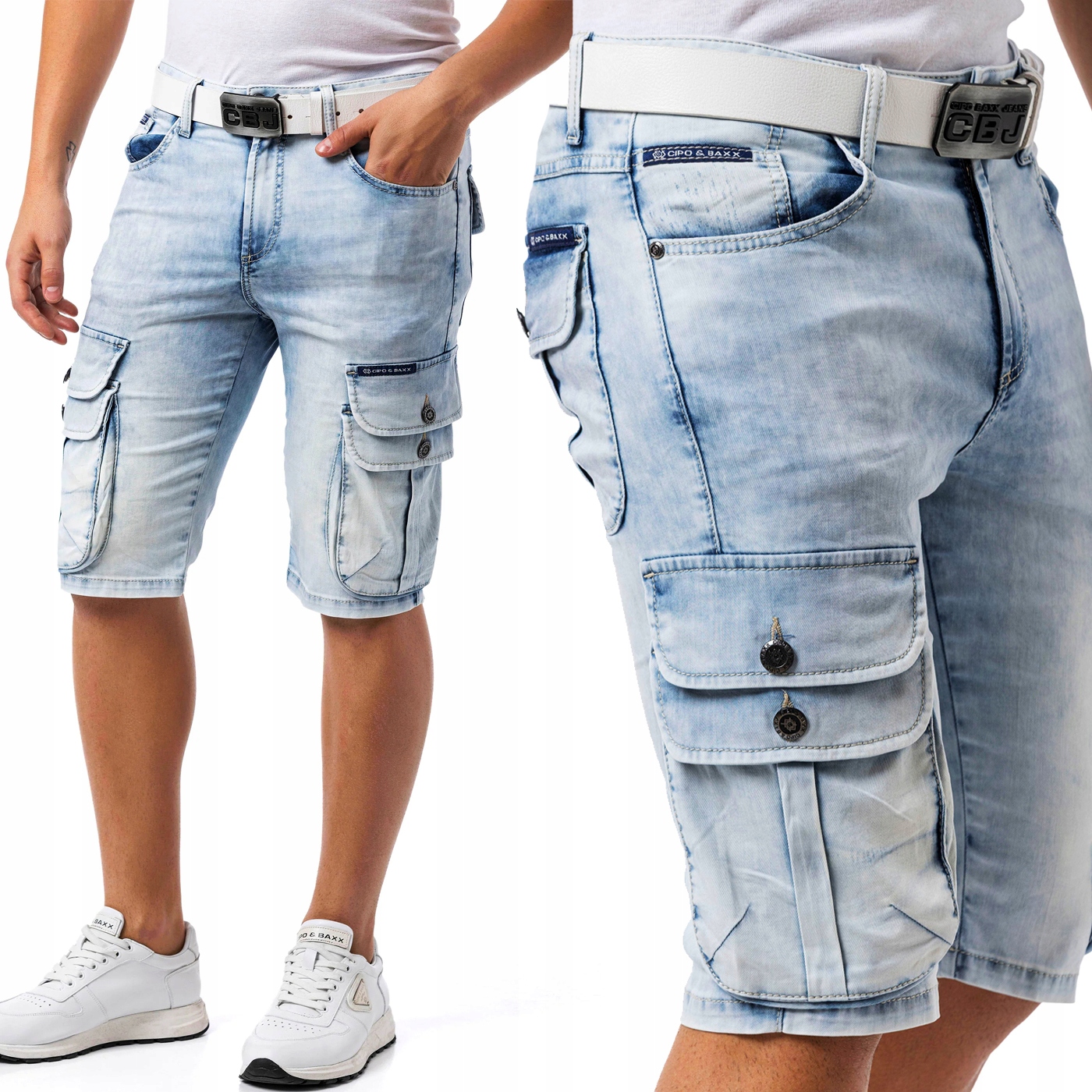 Kraťasy Džíny Light Blue Kapsáče Denim Cipo Baxx