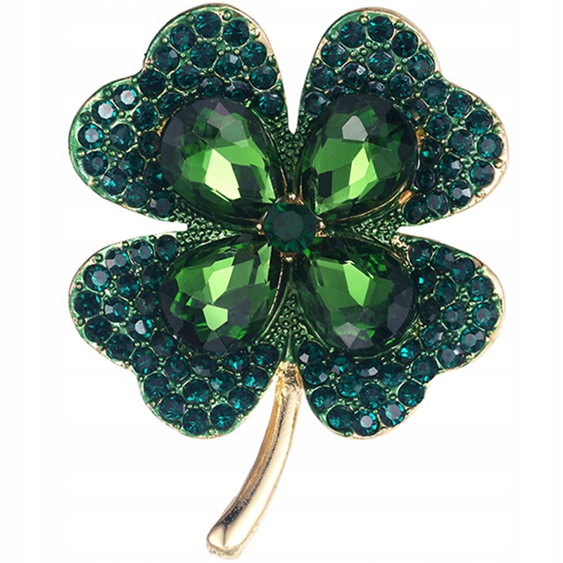 

Broszka Koniczynka Na Szczęście Cyrkonie