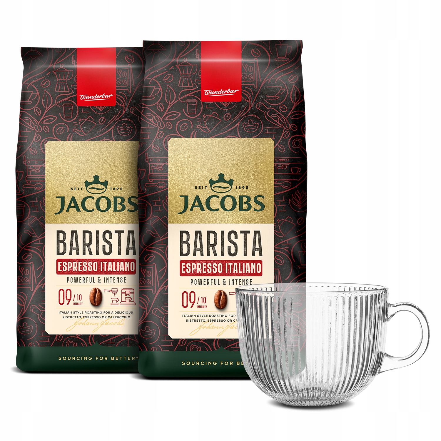 Kawa ziarnista Jacobs Barista Espresso Italiano 2kg filiżanka ryflowana