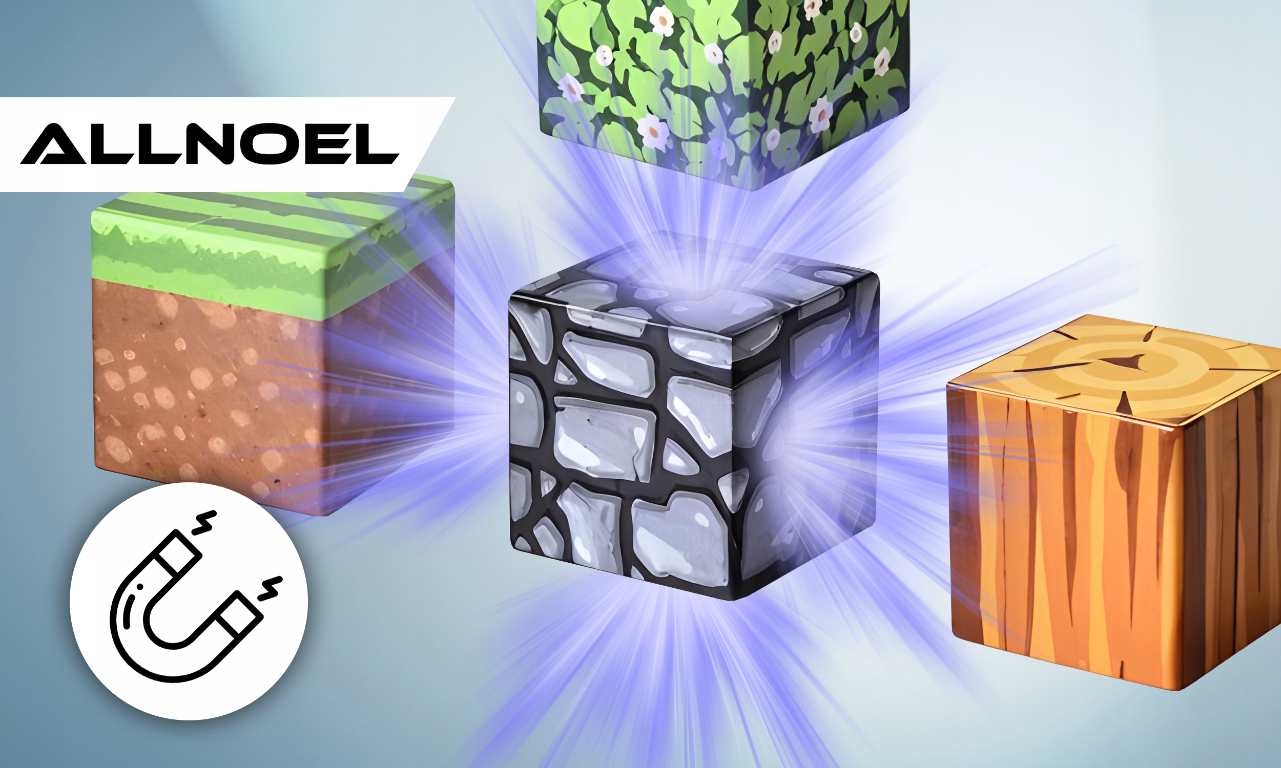 MAGNETINIAI KALADĖLIAI 501 EL VAIKAMS SKIRTI KUBELIAI + 6 FIGŪRĖLĖS IR PIKSELIAI Vaiko amžius nuo 3 metų