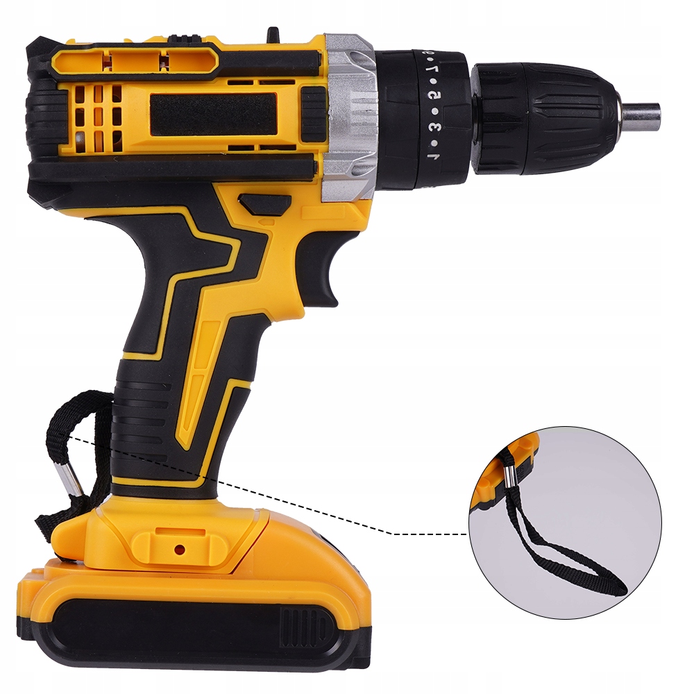 BEZPRZEWODOWA WIERTARKA 21V 2 PRĘDKOŚCI Z ŚWIATŁEM LED Typ uchwytu inny