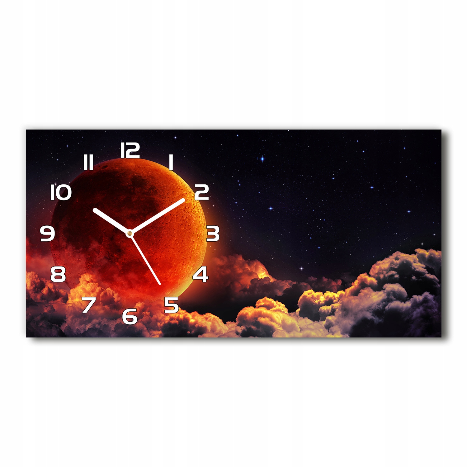 

Zegar ścienny szklany Zaćmienie księżyca 60x30 cm