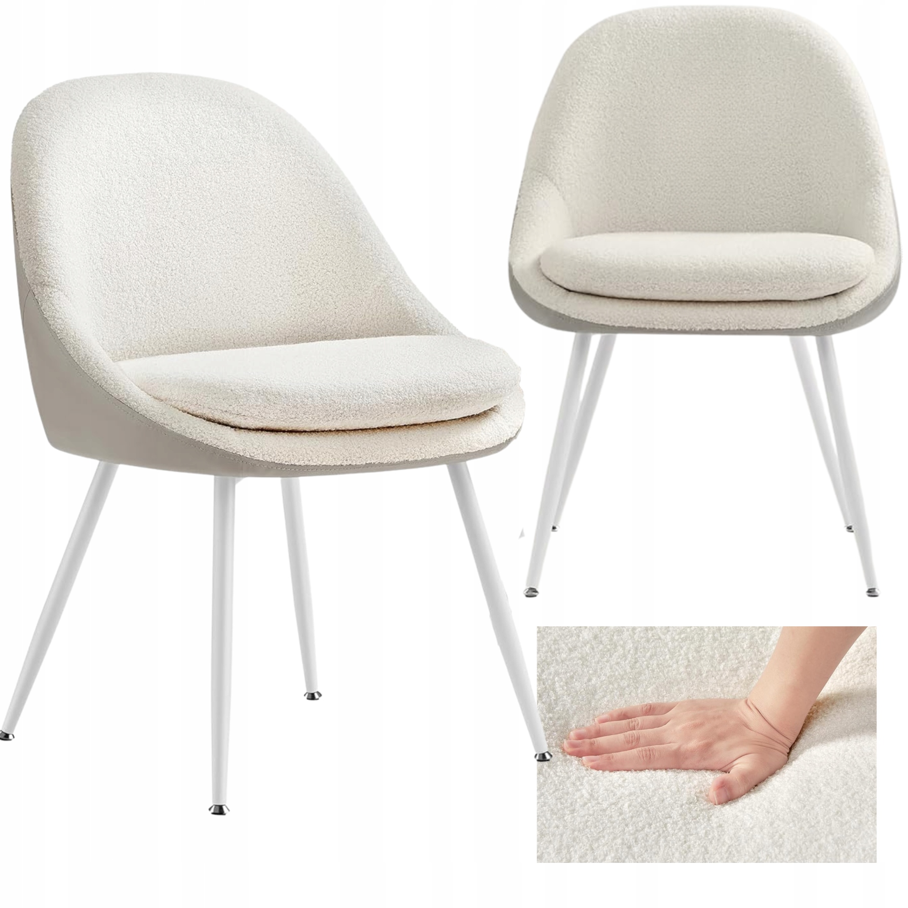 Pohodlná čalúnená stolička do jedálne a kuchyne, krémová, stabilná s reguláciou