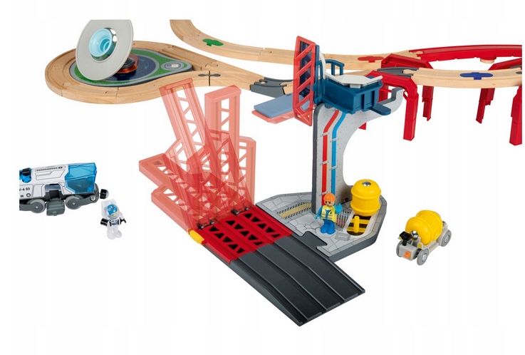 STACJA KOSMICZNA kolejka drewniana KOSMODROM HIT Długość torowiska 120 cm