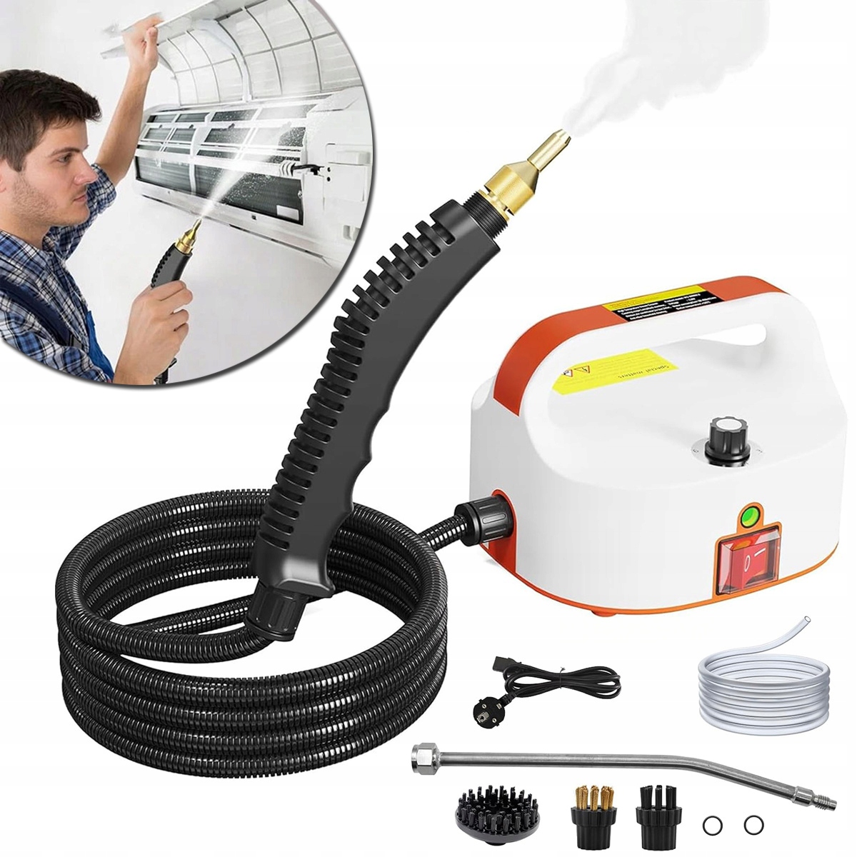 Parownica 2500w 4.5 Bar Szybkie Czyszczenie Kuchni Samochodu 7 Akcesoriów