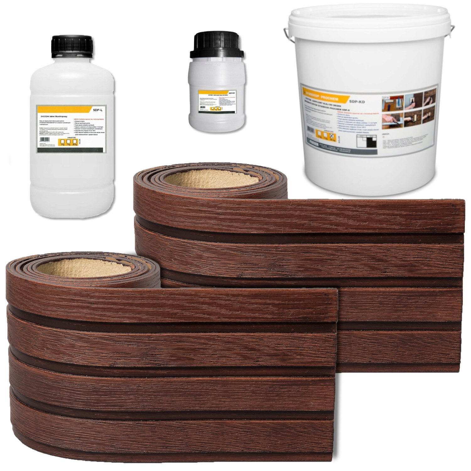 Fasádní lamely Elastické 3D panely Dřevěné desky Mahagon Sada 1 m2