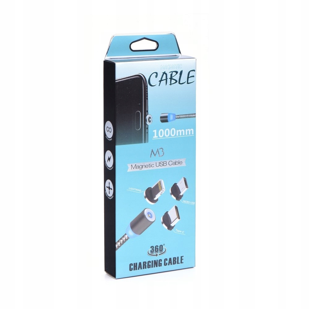 

Kabel magnetyczny 3w1 końcówka w zestawie