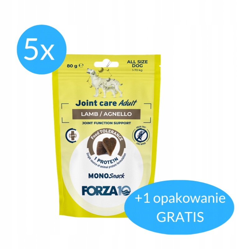 Forza10 MonoSnack jehněčí s ochranou kloubů pro psy 6 x 80 g