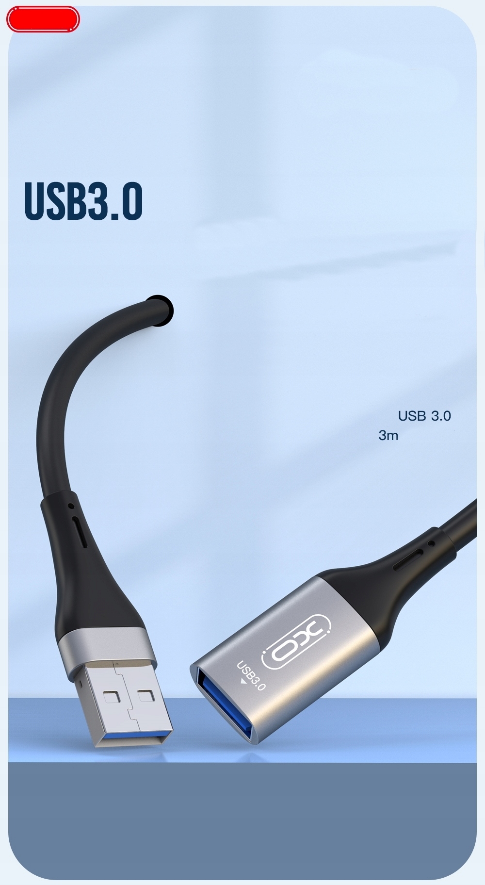 Przedłużacz szybki długi Kabel przedłużający USB 3.0 przedłużka 3m 5Gb/s Marka Inna