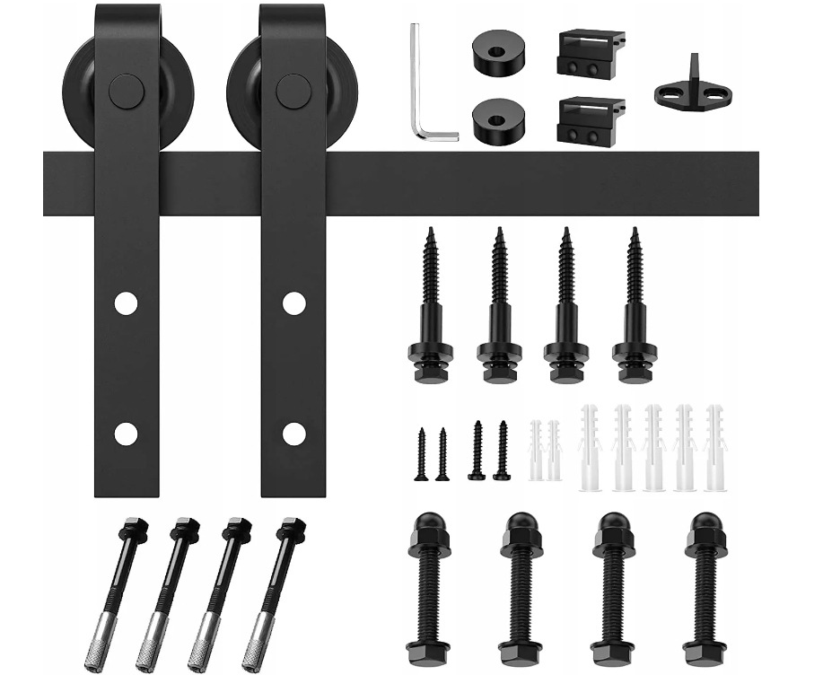 SYSTEM DRZWI PRZESUWNYCH BARN DOOR LOFT + PROWADNICE ROLKI ZESTAW 2m Kod producenta SYSTEM DRZWI PRZESUWNYCH CZARNY 2M