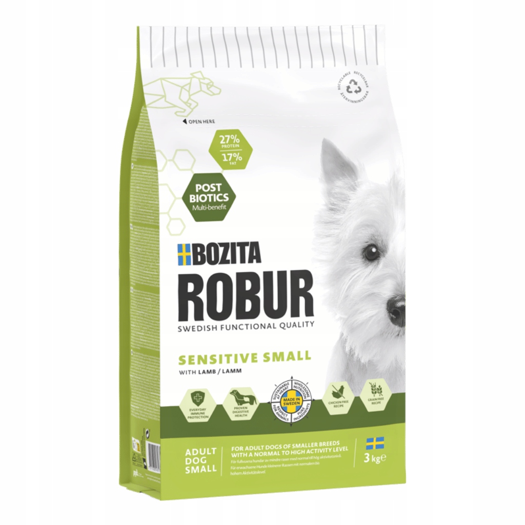 Bozita Robur Bez Zbóż Small Breed Sensitive jagnięcina 3kg